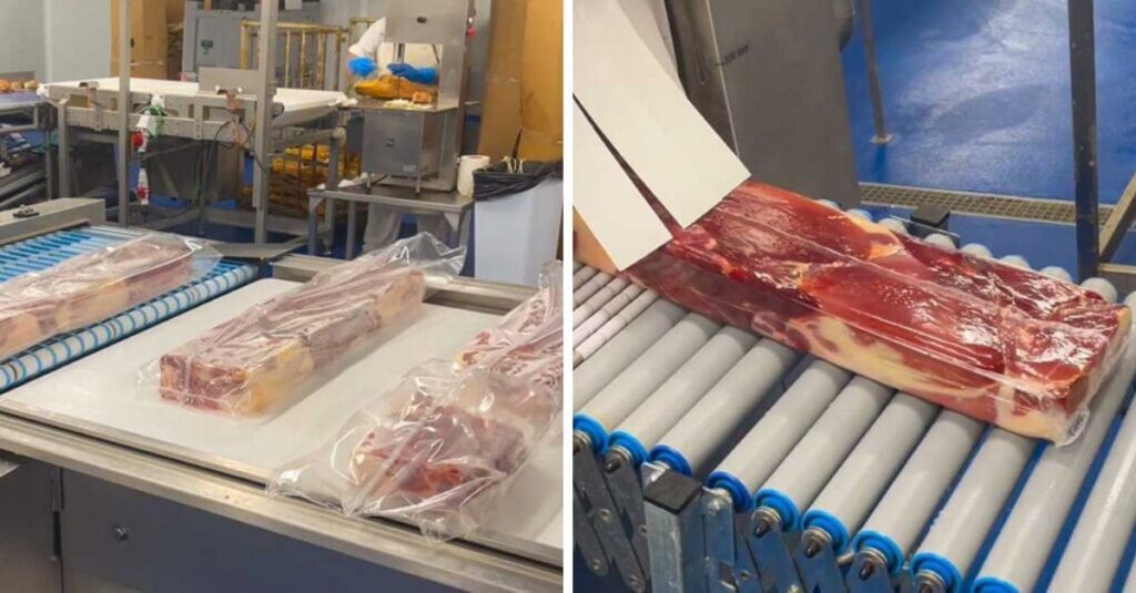 confezionamento sottovuoto di barre per affettato e termoretrazione