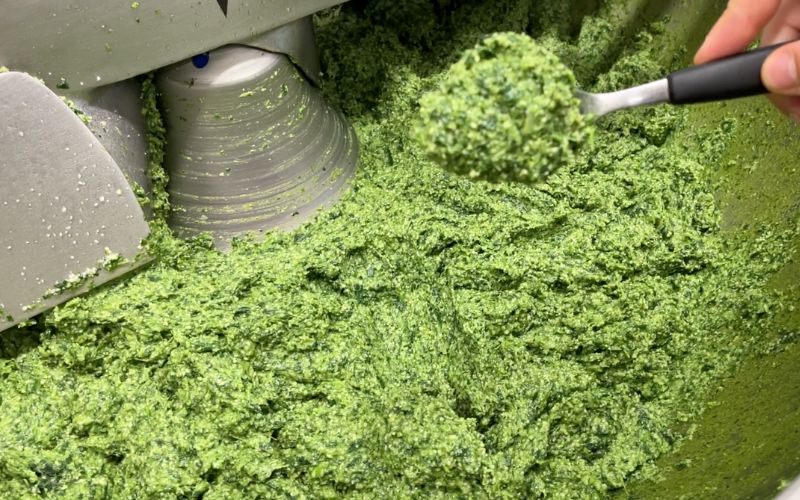 Produzione industriale di ripieno di erbette