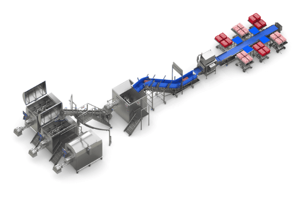 Esempio di vista dall'alto della linea completa di macinatura Seydelmann