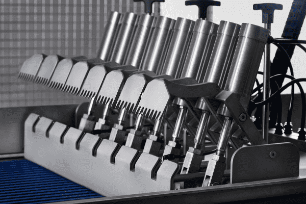 Pinze di trattenuta del prodotto sulla sega a nastro automatica