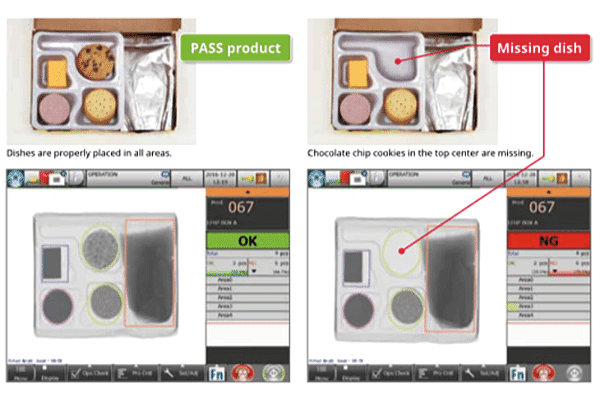 Rilevazione prodotti mancanti durante ispezione a raggi x